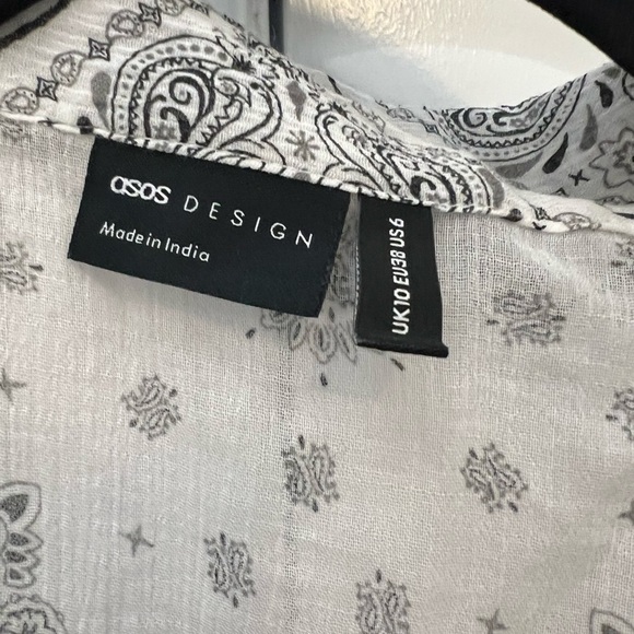 ASOS Women's Black and White Button Down Shirt 100% cotton sz 6 - Picture 2 of 6